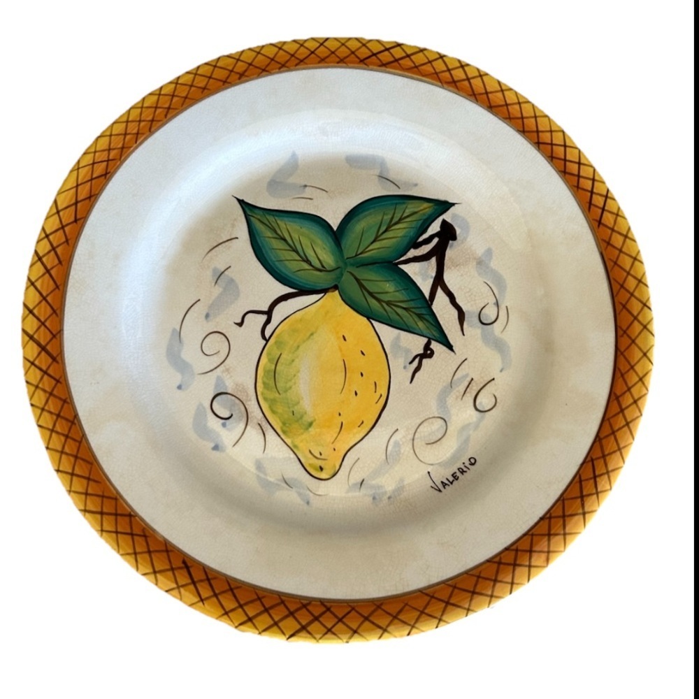 Gant Bella Casa Valerio Fruta Dinner Plate Lemon 11" NEW